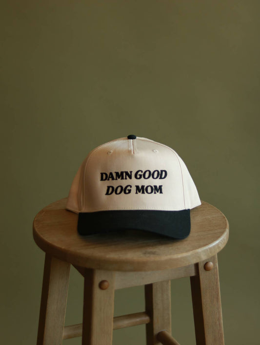 Damn Good Dog Mom Embroidered Dad Fit (Black Magic)
