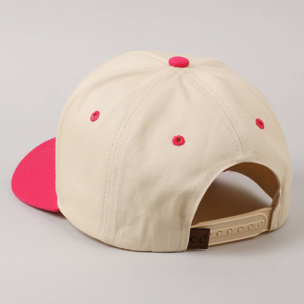 MOTHERHOOD Embroidered Two-Tone Trucker Hat (Hot Pink)