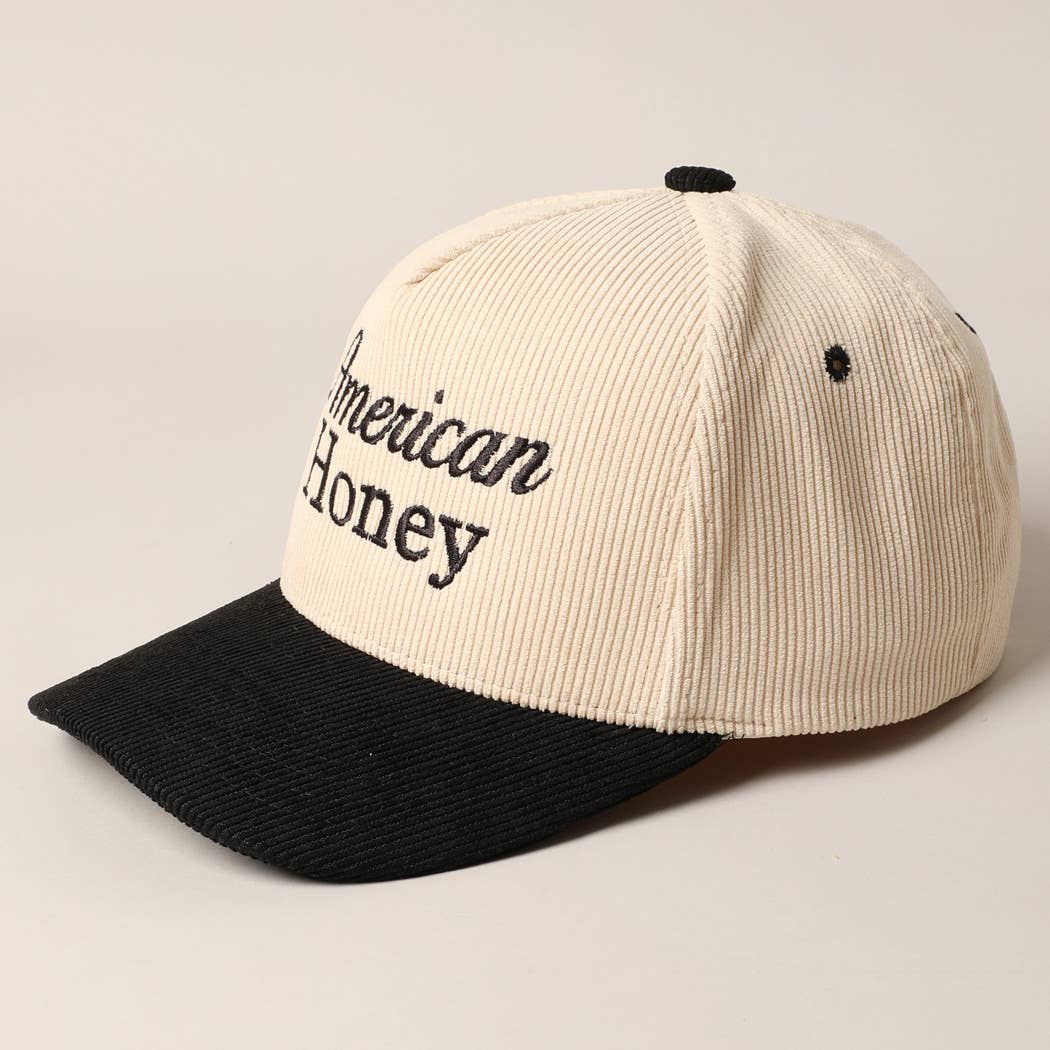 American Honey Corduroy Trucker Hat (Black Magic))