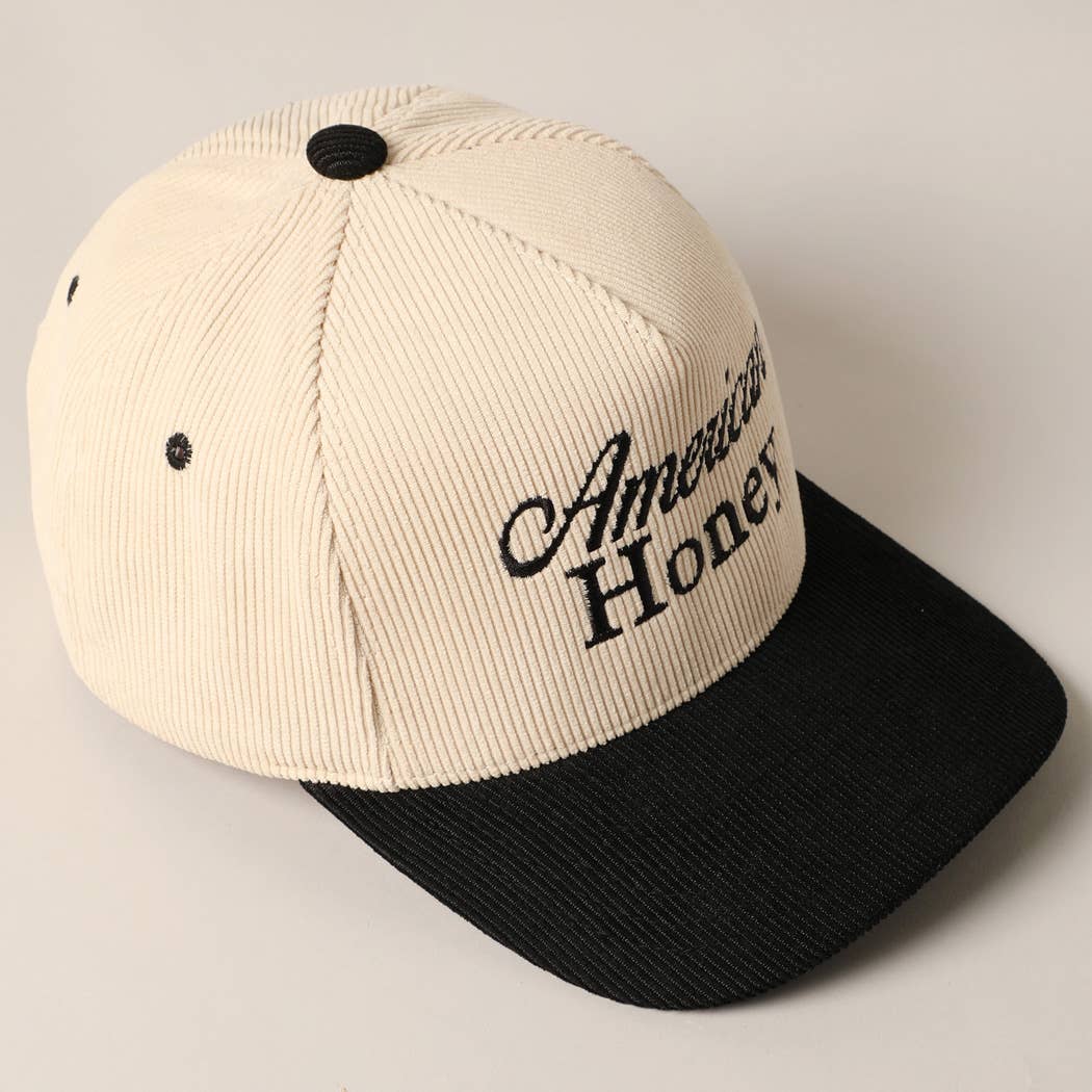 American Honey Corduroy Trucker Hat (Black Magic))