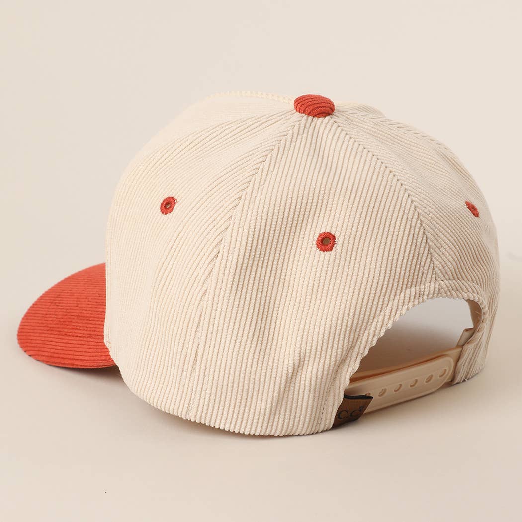 ON MY WORST BEHAVIOR Corduroy Trucker Hat (New Rust Baby)