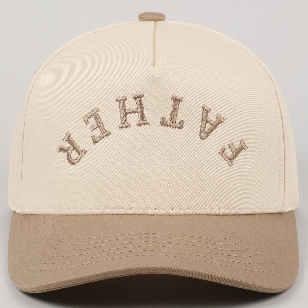 New Era Father Embroidered Two-Tone Trucker Hat (Light Beige)
