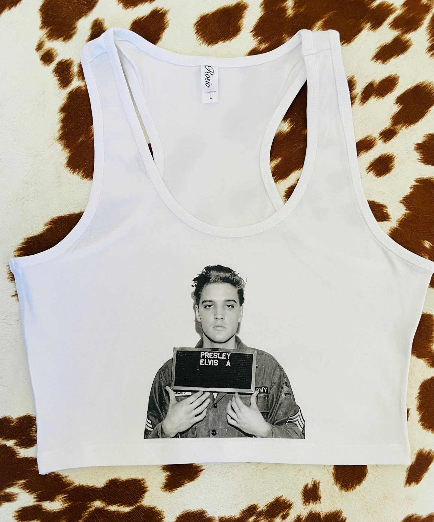 Jail Bird Cropped Racerback Tank Top