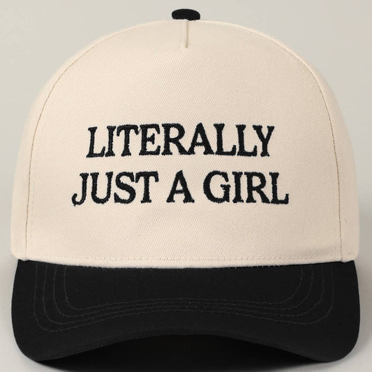 Literally Just A Girl Two Tone Trucker Hat (Black Magic)