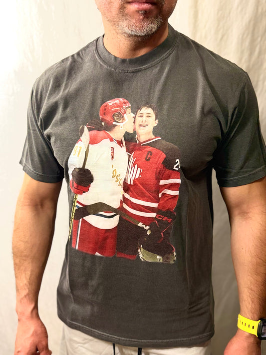 Vintage Hockey Rivalry Comfort Colors Graphic Tee (Charcoal)
