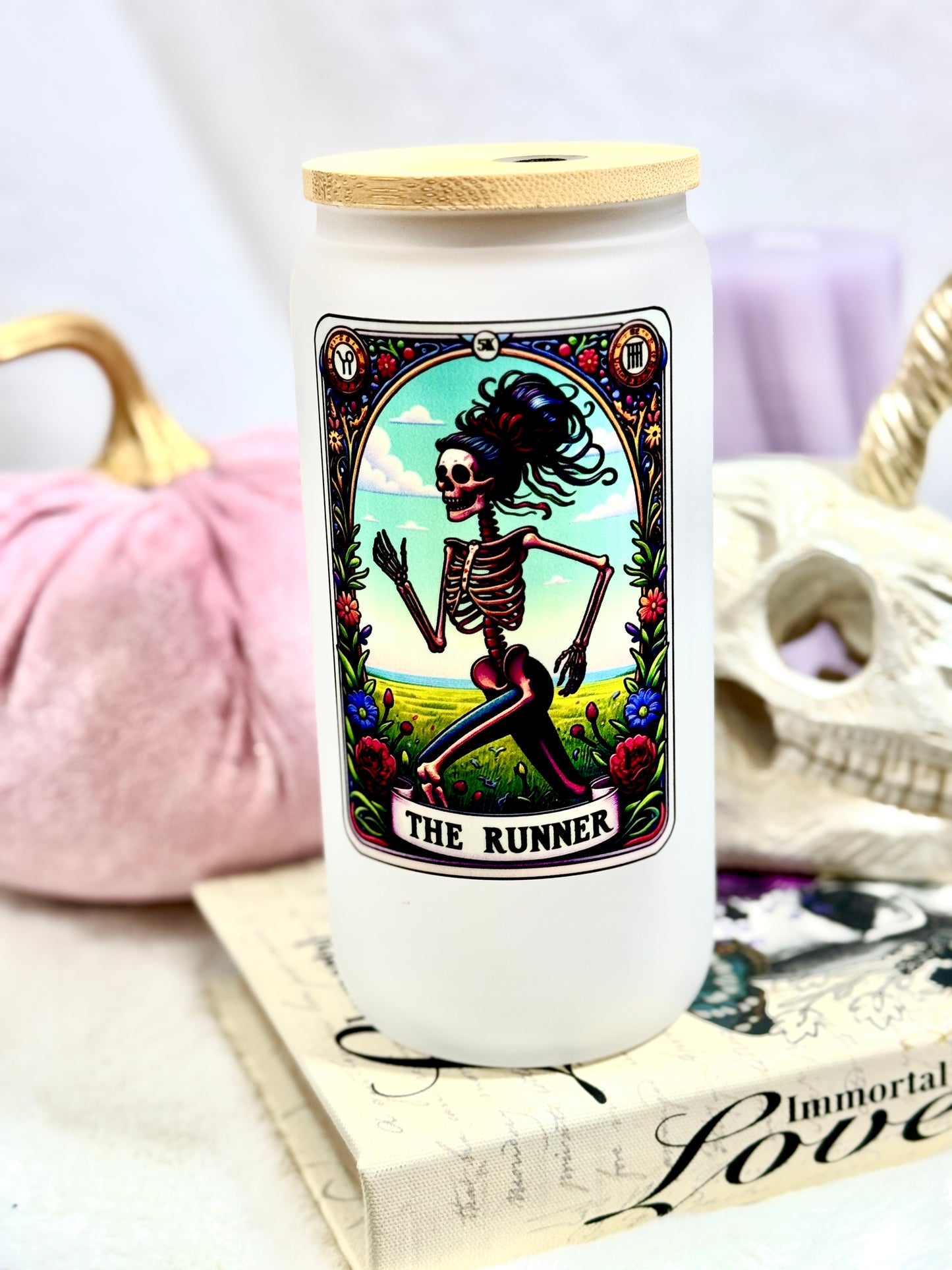 The Runner Tarot Card Tall Can Glass Tumbler - 16oz