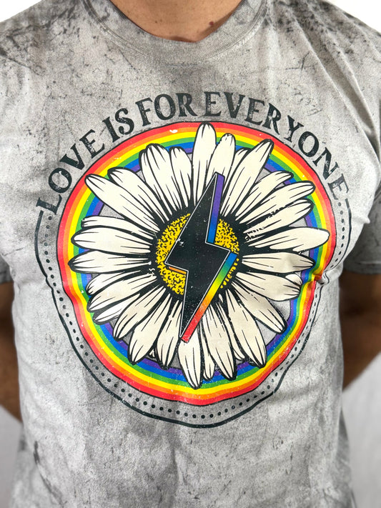 Love is For Everyone Comfort Colors Graphic Tee (Electric Grey)