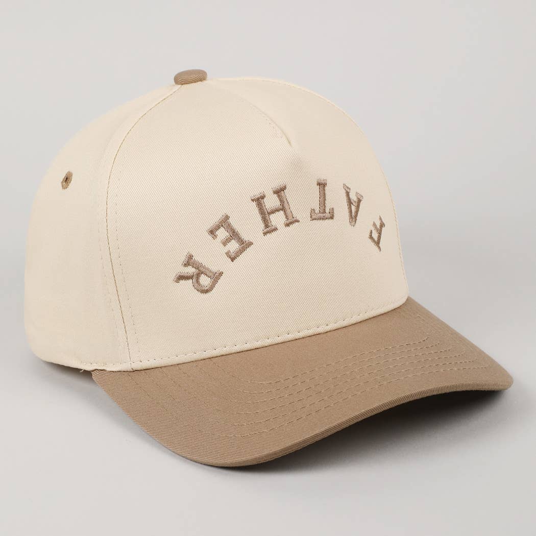 New Era Father Embroidered Two-Tone Trucker Hat (Light Beige)