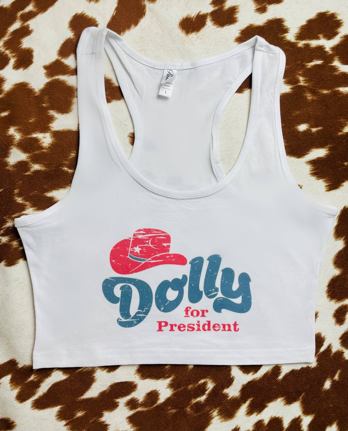 Dolls for President Cropped Racerback Tank Top