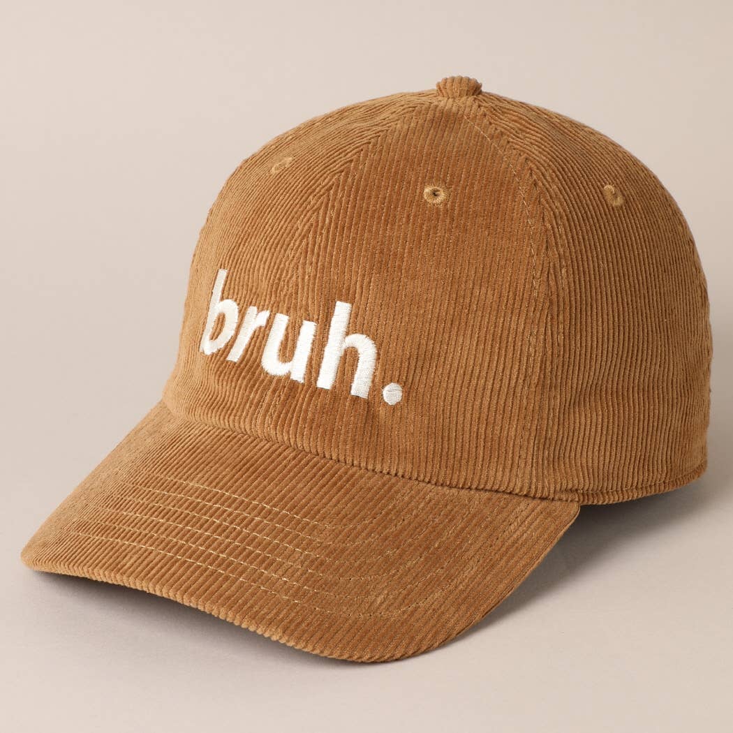 Bruh. Corduroy Baseball Cap (Brown)