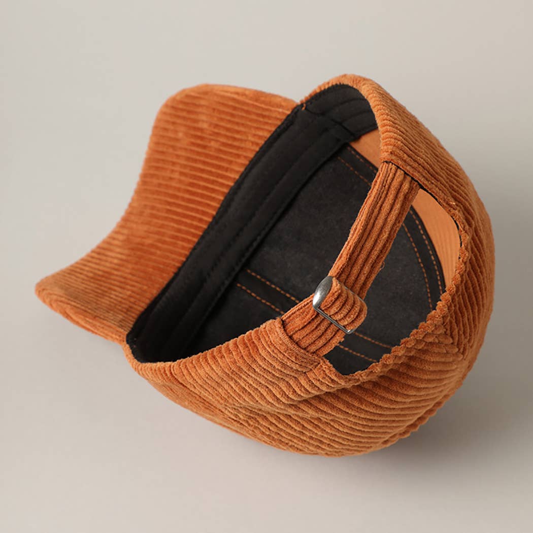 Dog Mom Corduroy Baseball Cap (Brown)