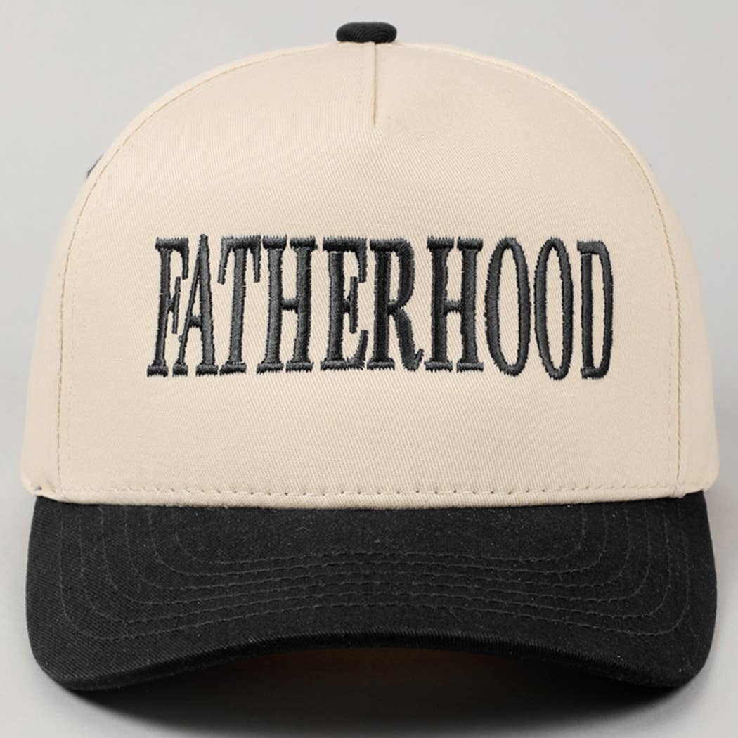 FATHERHOOD Embroidered Two-Tone Trucker Hat (Peppercorn)
