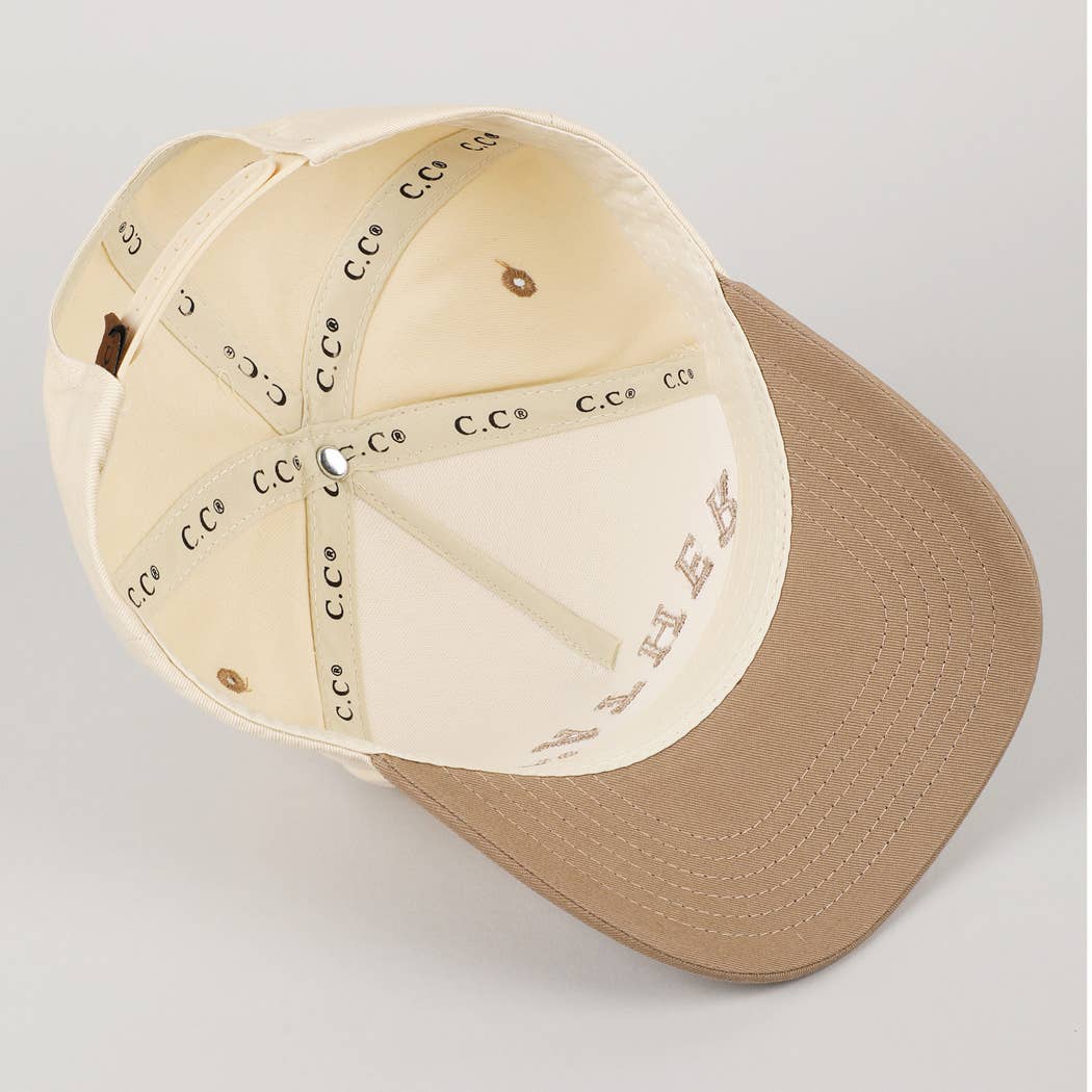 New Era Father Embroidered Two-Tone Trucker Hat (Light Beige)