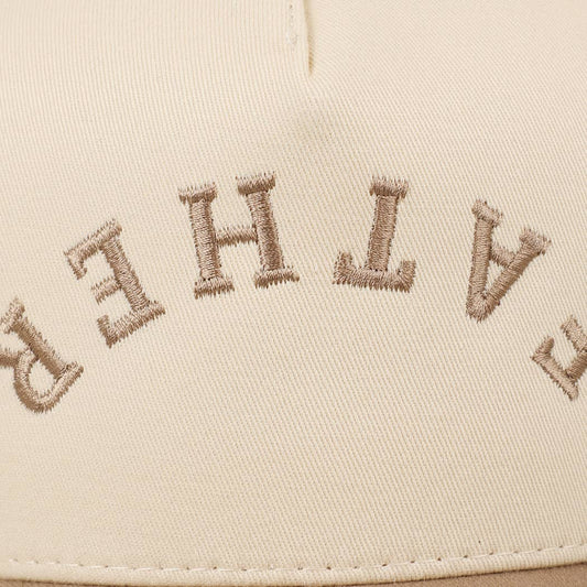 New Era Father Embroidered Two-Tone Trucker Hat (Light Beige)