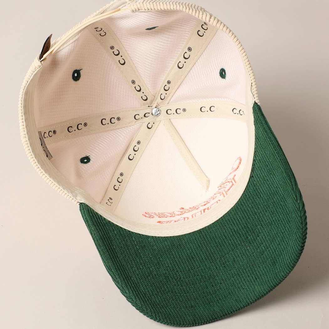 American Honey Corduroy Trucker Hat (Emerald City)