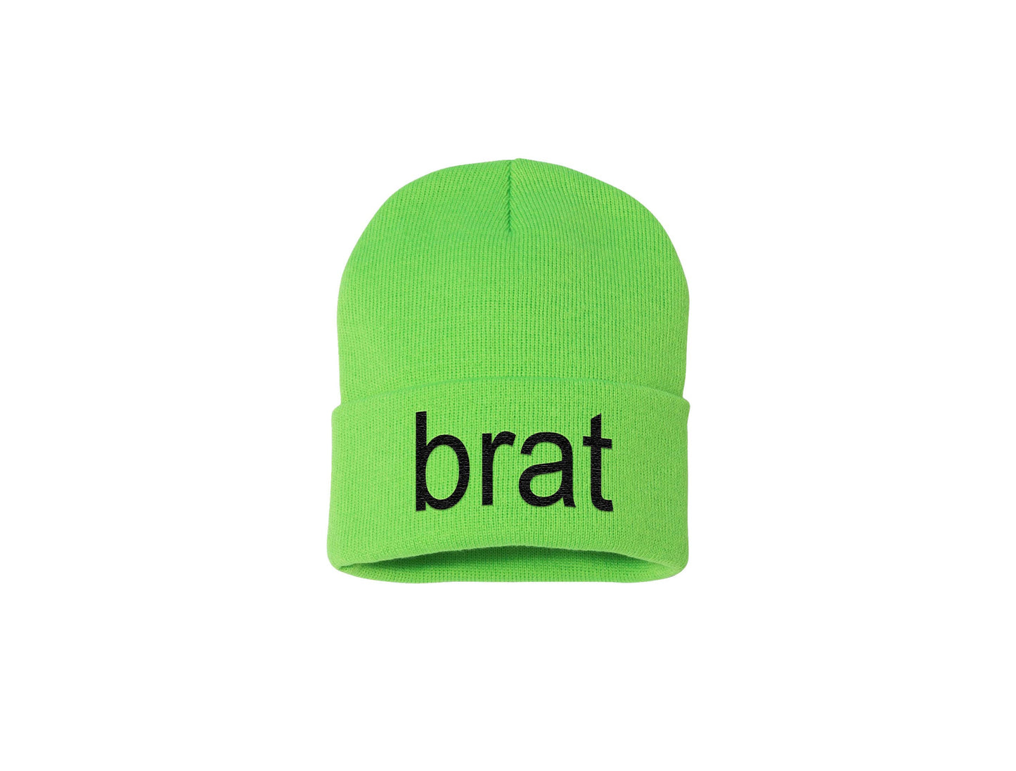 Brat Embroidered Beanie (Brat Green)