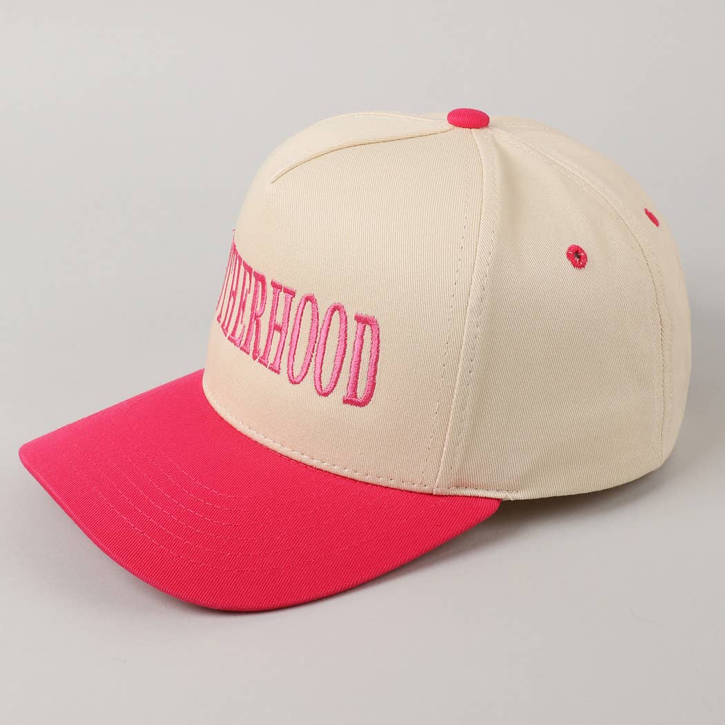 MOTHERHOOD Embroidered Two-Tone Trucker Hat (Hot Pink)