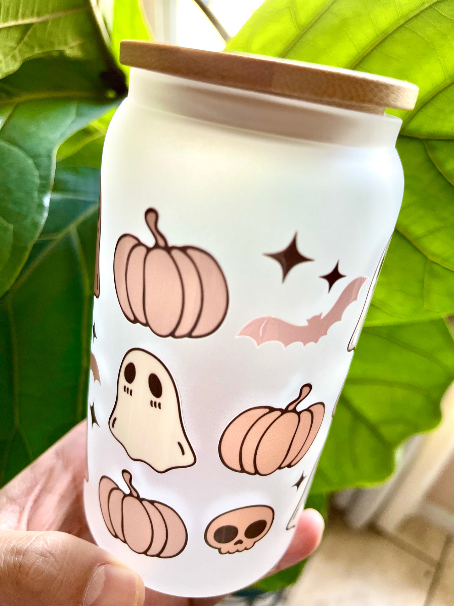 Whimsically Spooky Aesthetic Glass Tumbler - 16oz