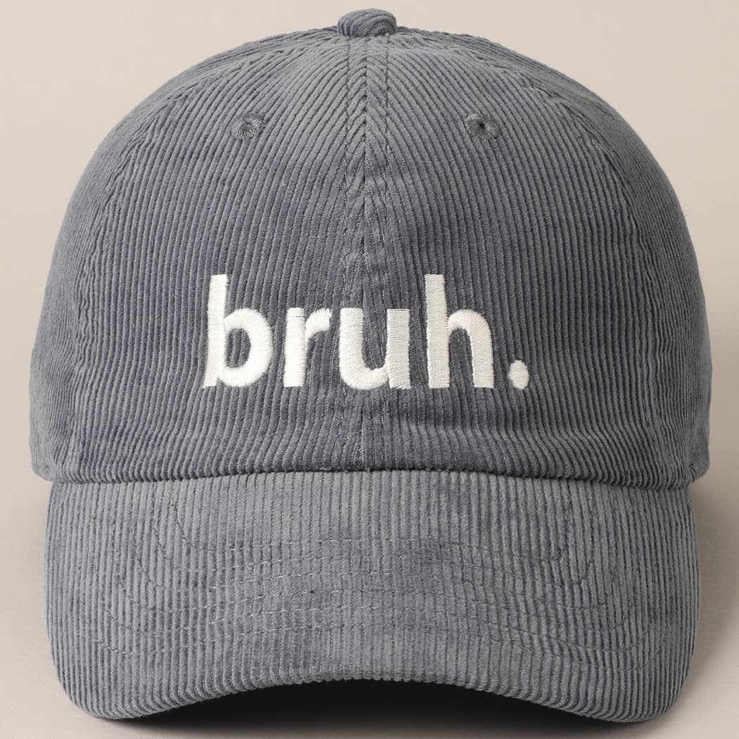 Bruh. Corduroy Baseball Cap (Blue Grey)