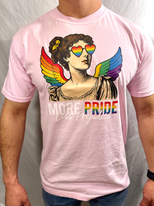 More Pride, Less Prejudice Comfort Colors Graphic Tee (Power Pink)