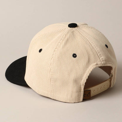 DARLIN' Corduroy Trucker Hat (Beige Deluxe)