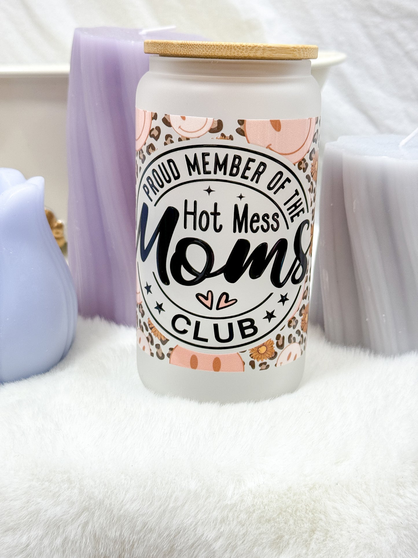 Hot Mess Moms Club Tinted Glass Tumbler - 16oz