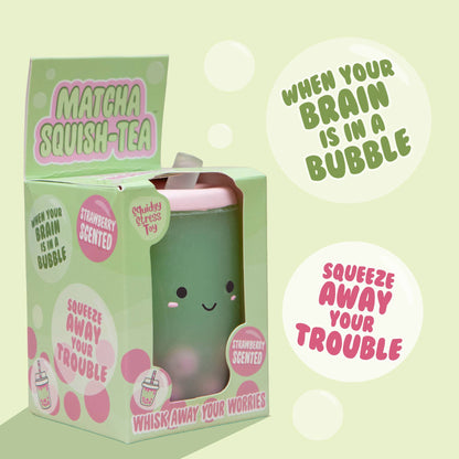Matcha Boba Tea Squish Toy - Strawberry Scented