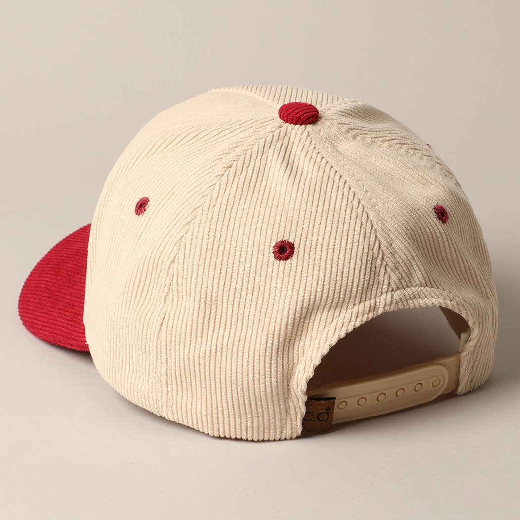 DARLIN' Corduroy Trucker Hat (Beige Deluxe)