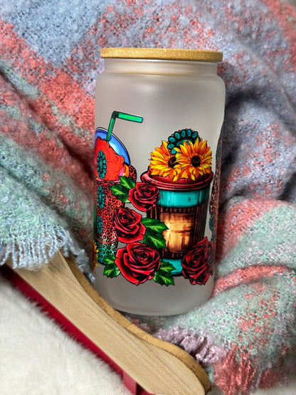 Virgen de Guadalupe Glass Tumbler - 16oz