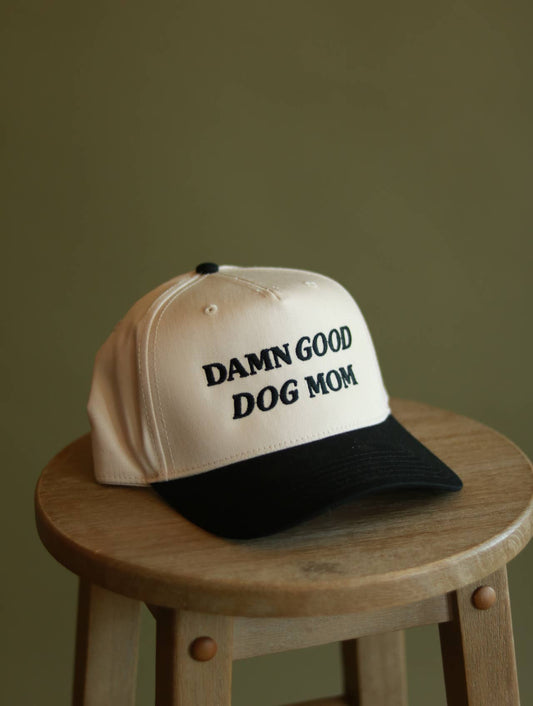 Damn Good Dog Mom Embroidered Dad Fit (Black Magic)