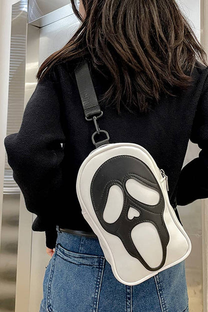 Ghost Scream Crossbody Bag (White)