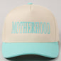 MOTHERHOOD Embroidered Two-Tone Trucker Hat (Fresh Mint)