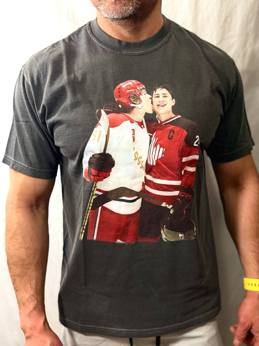 Vintage Hockey Rivalry Comfort Colors Graphic Tee (Charcoal)
