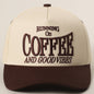 Running on Coffee and Good Vibes Embroidered Dad Hat (Brown)