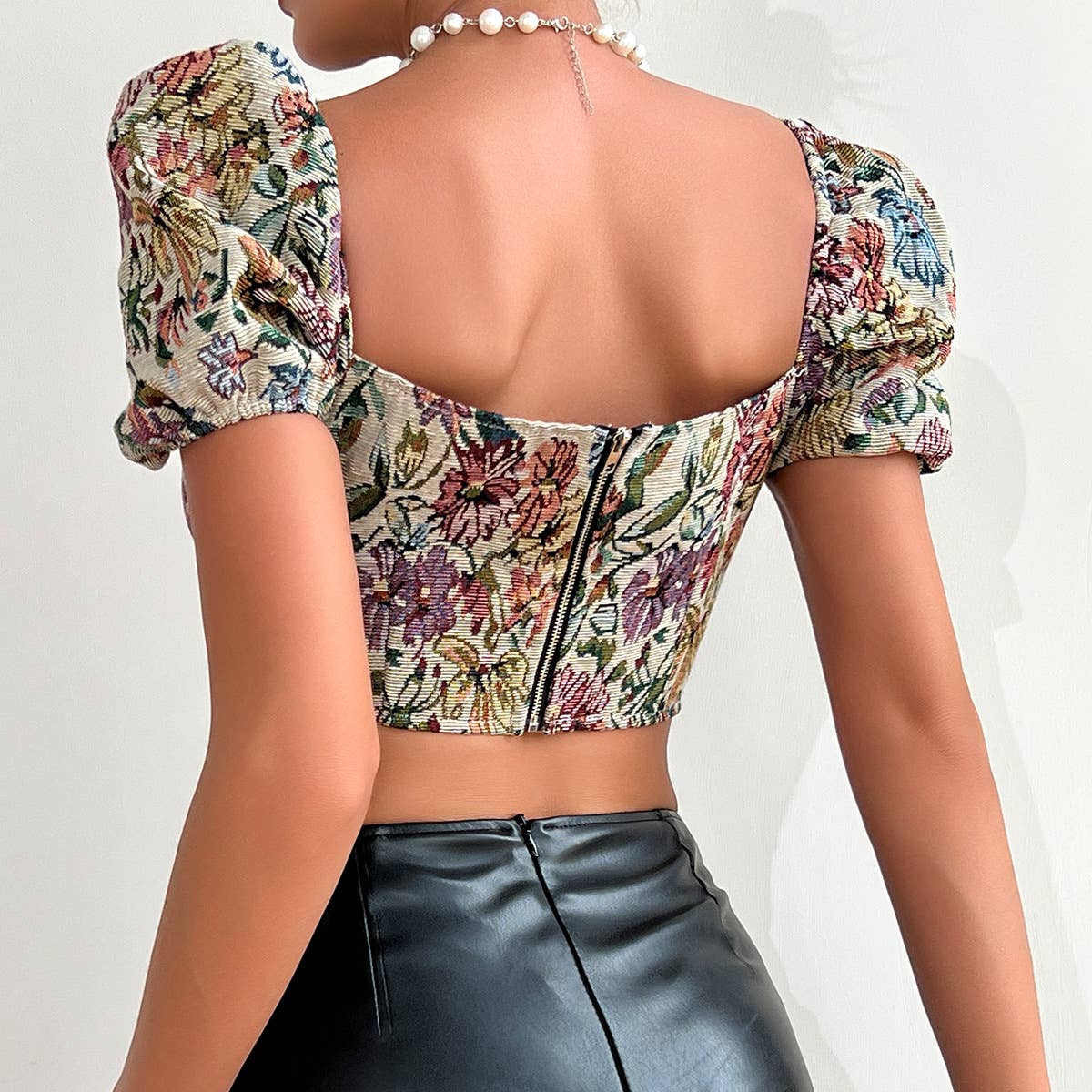 Princess Sleeve Floral Madame Corset Top (Daisy)