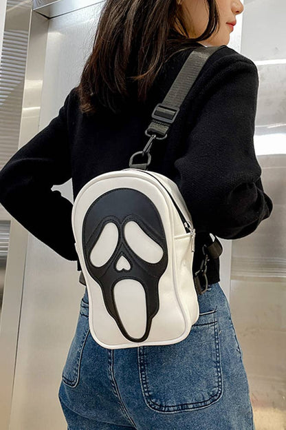 Ghost Scream Crossbody Bag (White)