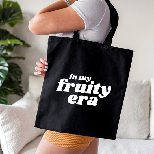 In My Fruity Era Tote Bag (Peppercorn Black)