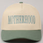 MOTHERHOOD Embroidered Two-Tone Trucker Hat (Sage Advice)