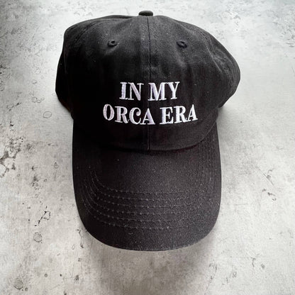 In My Orca Era Dad Hat (Pitch Black)