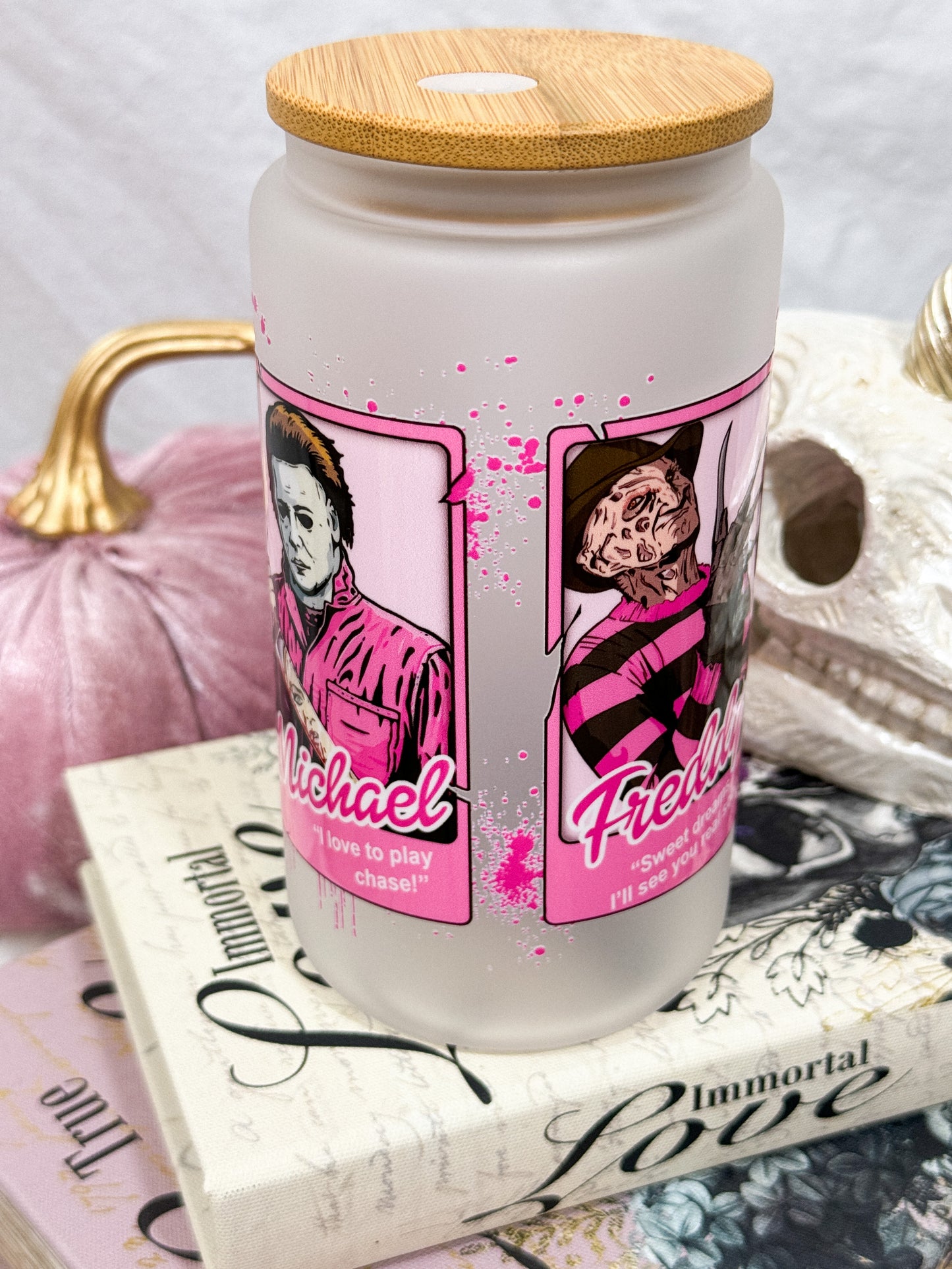 Boys of October Pink Cards Glass Tumbler - 16oz