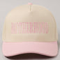 MOTHERHOOD Embroidered Two-Tone Trucker Hat (Light Pink)