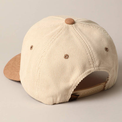 DARLIN' Corduroy Trucker Hat (Beige Deluxe)