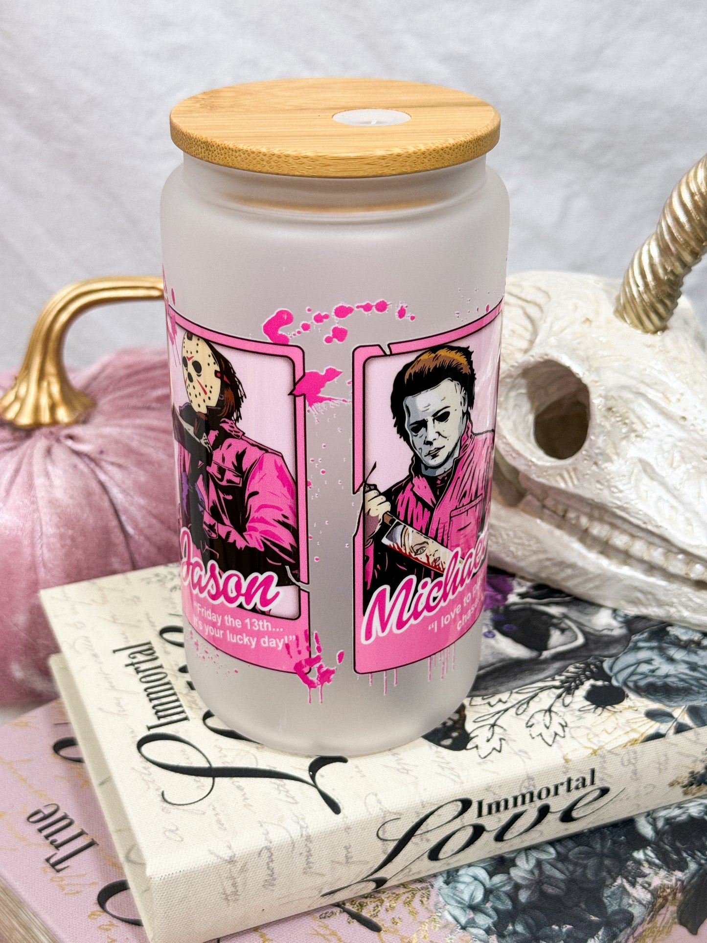 Boys of October Pink Cards Glass Tumbler - 16oz