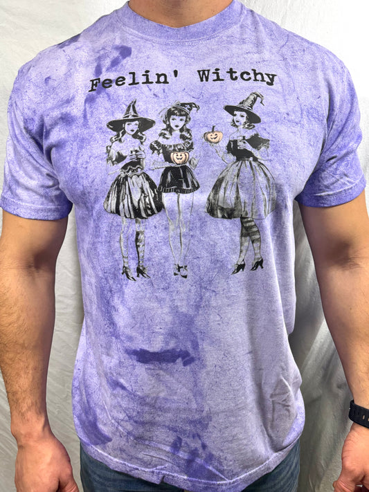 Feelin' Witchy Comfort Colors Graphic Tee (Poison Purple)