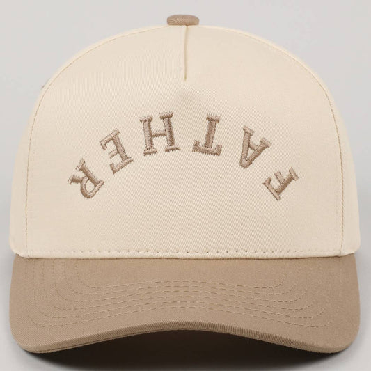 New Era Father Embroidered Two-Tone Trucker Hat (Light Beige)