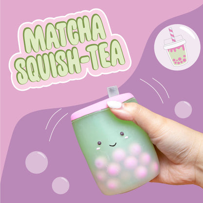 Matcha Boba Tea Squish Toy - Strawberry Scented