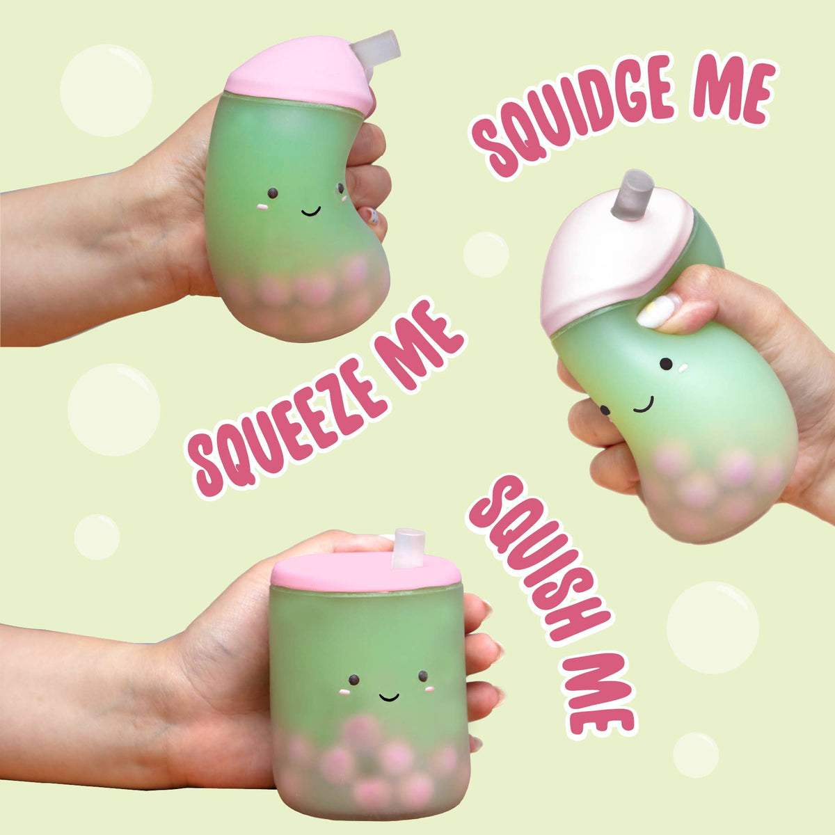 Matcha Boba Tea Squish Toy - Strawberry Scented