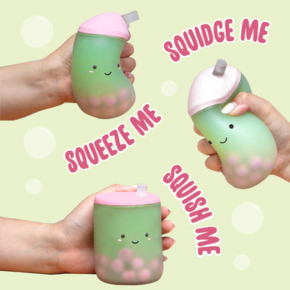 Matcha Boba Tea Squish Toy - Strawberry Scented
