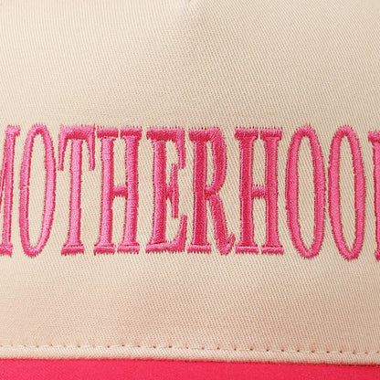 MOTHERHOOD Embroidered Two-Tone Trucker Hat (Hot Pink)