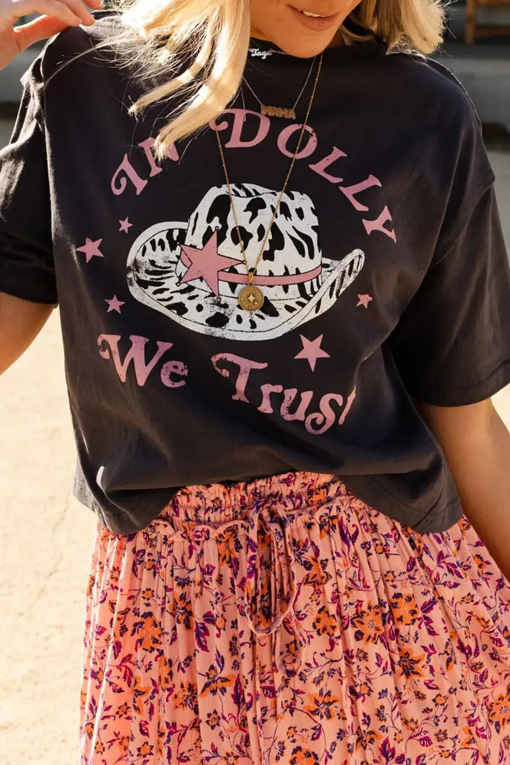 In Dolly We Trust Graphic Tee (Charcoal)